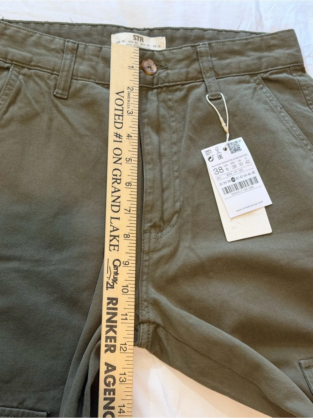 stradivarius Olive Green Straight Leg Cargo Pants